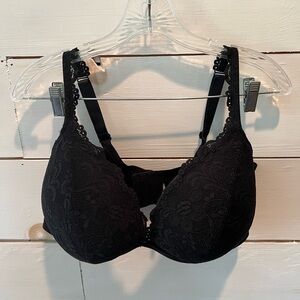 Cacique size 44DD Elegant Black Lace Bra, EUC, supportive, sexy, adjustable